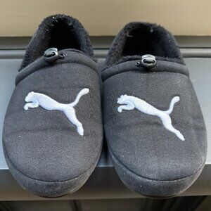 PUMA Tuff Mocc Cat Slippers Moccasin Faux Fur Lined Men’s SIZE 10 Black White